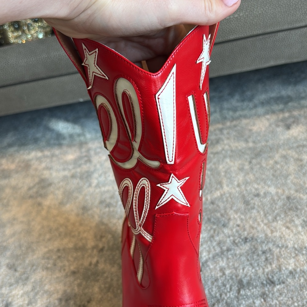 One boot Only‼️ Hocfart Red “Yall” Cowboy Boot - Picture 5 of 8
